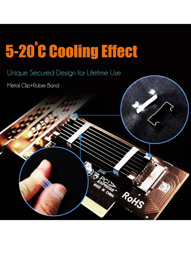 M.2 PCIe NVMe 4.0/3.0 Adapter with 0.12" Thick M.2 Heatsink for M.2 PCI SSD (NVMe and AHCI), PCIE 3.0X 4 Full Speed, Desktop Mount (PA09-HS) - Image 5