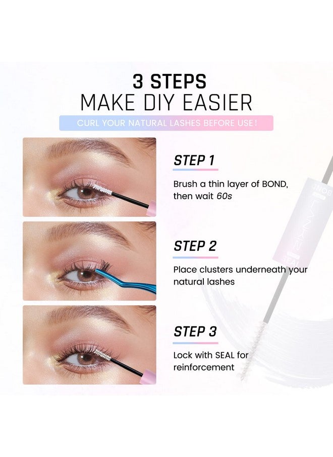 Lash Bond And Seal Eye Lash Glue Cluster Lash Glue Individual Lash Glue For Diy Lash Extension Individual Lash Clusters False Strip Lashes Super Hold 48 Hours Overnight Adhesive