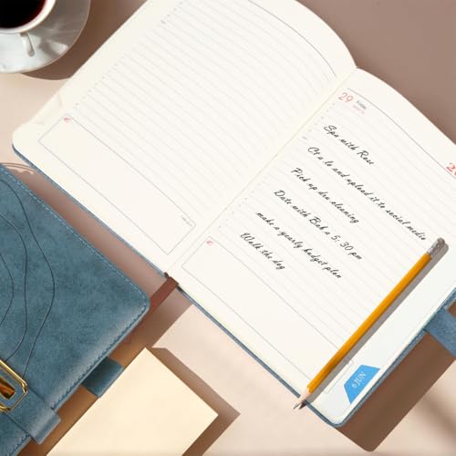 Climberty® 2026 Diary A5 Planner With Buckle Closure, Embossed Soft Blue PU Leather Cover, 400 Lined Pages Journal, Weekly & Monthly Organizer Notebook For Office & Personal Use - Image 5