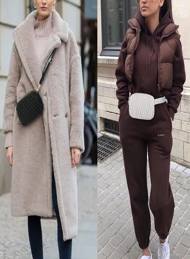 UTO Fanny Pack for Women 5 Ways Convertible Chest Bag Waterproof Fashion Lightweight Travel Waist Pack Purse Black - Image 2