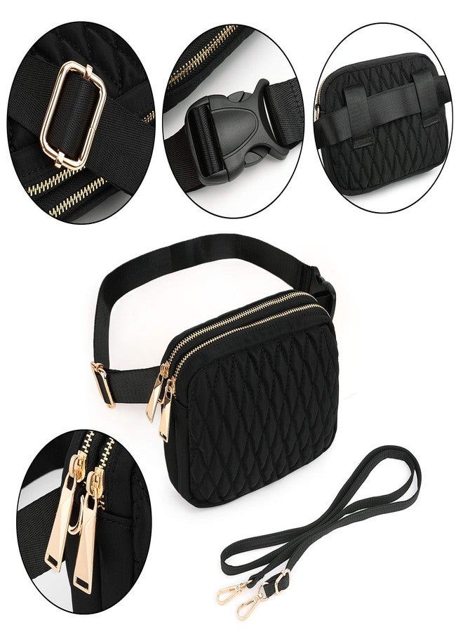 UTO Fanny Pack for Women 5 Ways Convertible Chest Bag Waterproof Fashion Lightweight Travel Waist Pack Purse Black - Image 3