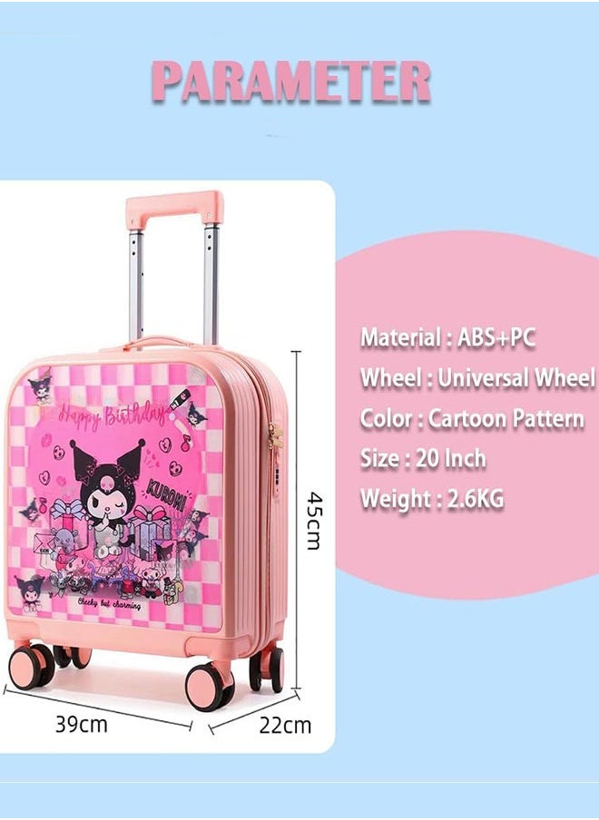 GoldenLike Kids' Luggage,20" Children Travel Suitcase with 3D Transform Pattern Sticker,Kids Carry On Luggage Cute Toddler Suitcase Travel Luggage,Hardside Rolling Suitcase Child Trolley Case for Toddlers Boys Girls  - Image 3