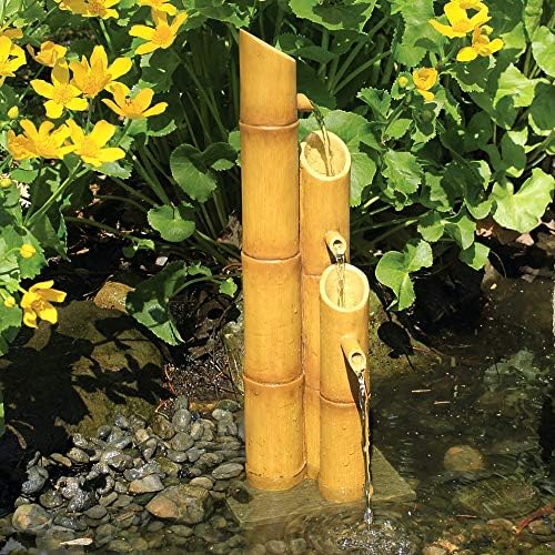 Aquascape Pouring ThreeTier Bamboo Fountain for Ponds and Water Gardens PolyResin  78307 - Image 1