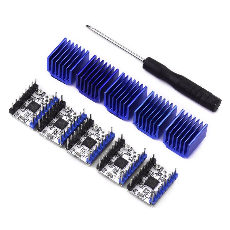 5 قطع من وحدة محرك المحركات الخطية TMC2208 V1.2 مع مبرد حراري ومفك винты لطابعة ثلاثية الأبعاد - Image 1