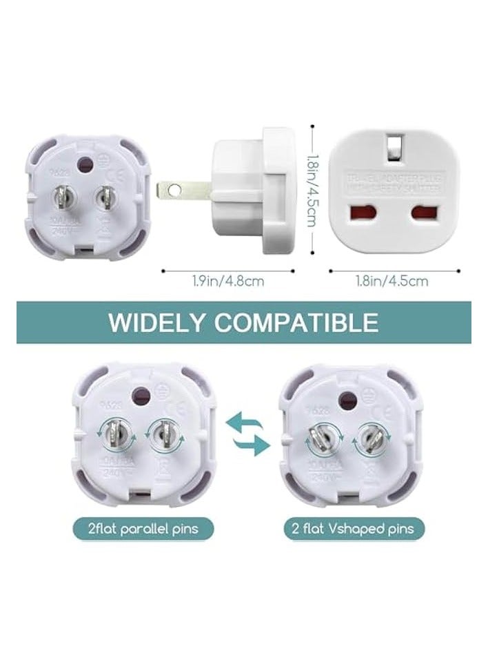 erorex 3‑Pack UK to US Travel Plug Adapter | Universal Type G to A/B Converter - Travel Adapter with Rotatable Pins | UK/EU/UAE to USA, Canada, Japan, Mexico – Flat 2 Pin Converter for Phones, Laptops & More - Image 4