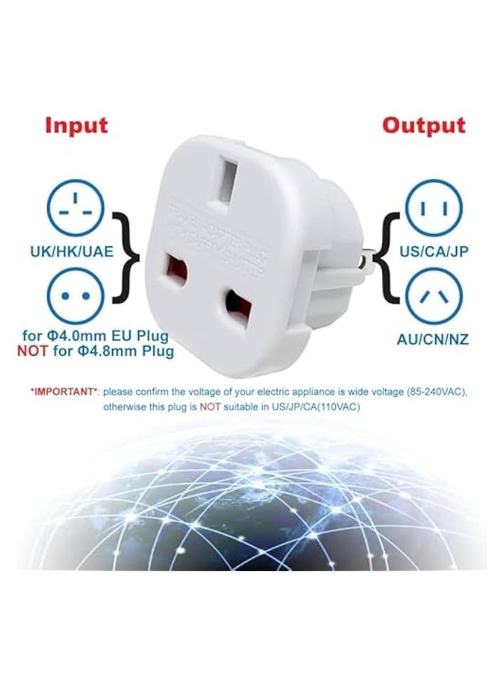 erorex 3‑Pack UK to US Travel Plug Adapter | Universal Type G to A/B Converter - Travel Adapter with Rotatable Pins | UK/EU/UAE to USA, Canada, Japan, Mexico – Flat 2 Pin Converter for Phones, Laptops & More - Image 2