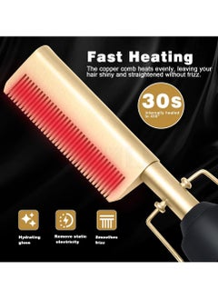 DubaiGallery electric straightening comb with heat hair straightening brush hair straightener  - Image 5