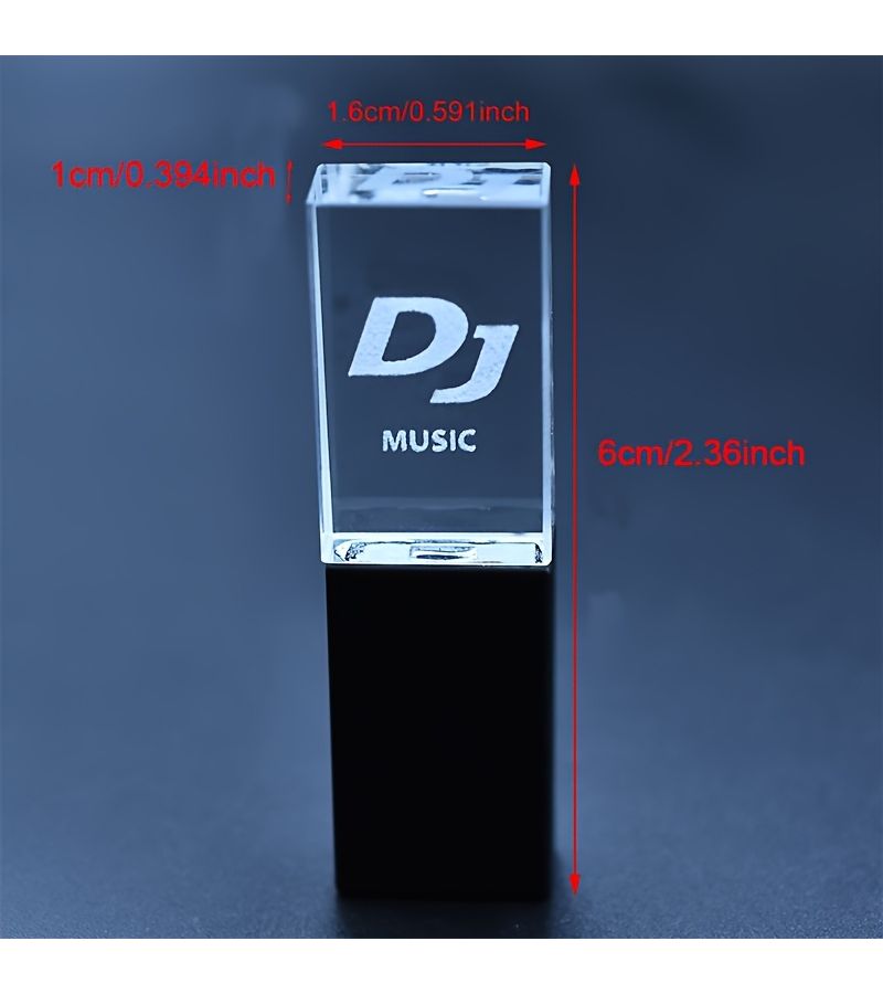 Crystal DJ High Speed USB 2.0 Flash Drive 128GB Red For Night Club Car Music With Aluminum Packing Box - Image 4