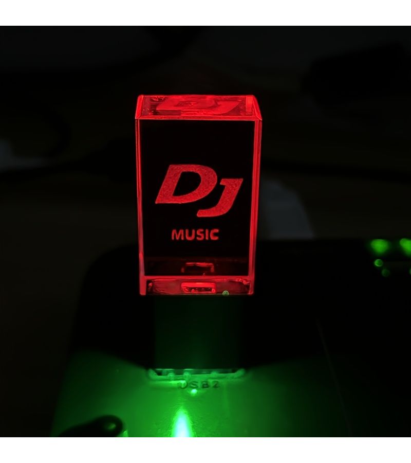 Crystal DJ High Speed USB 2.0 Flash Drive 128GB Red For Night Club Car Music With Aluminum Packing Box - Image 1