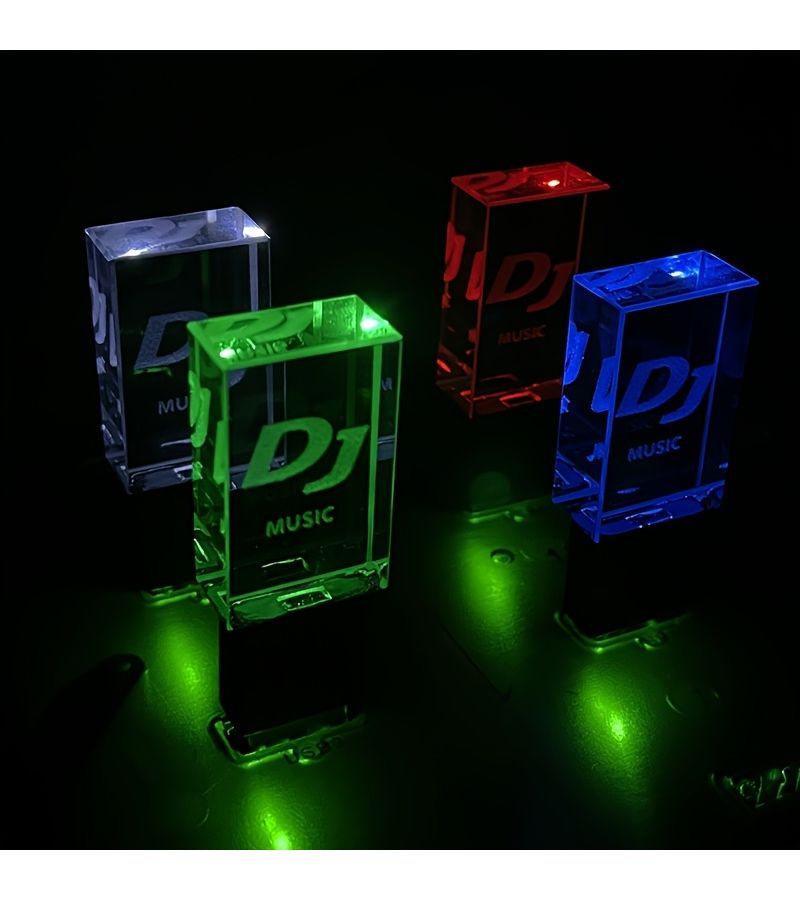 Crystal DJ High Speed USB 2.0 Flash Drive 128GB Red For Night Club Car Music With Aluminum Packing Box - Image 5