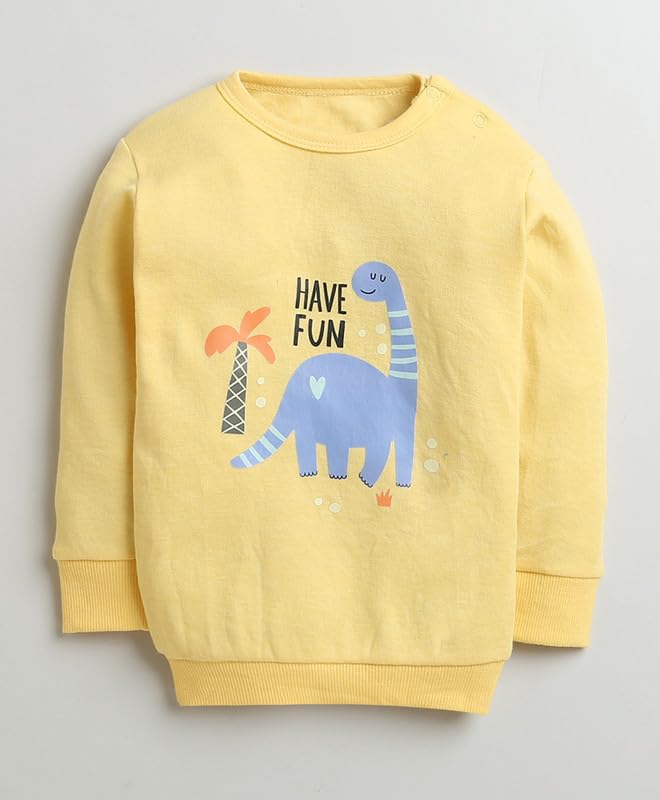 BUMZEE Yellow Boys Full Sleeves Cotton Sweatshirt & Jogger Set Age - 18-24 Months (Peb9993E-ylw) - Image 2
