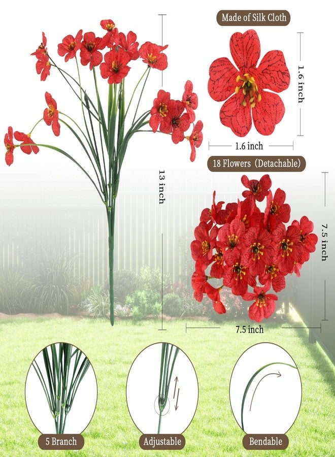 ColoPlay 24 Bundles Artificial Flowers for Outdoors/Indoors, Fake Flowers Plants for Indoor Outside Garden Porch Window Box Home Wedding Farmhouse(8 Color) - Image 2