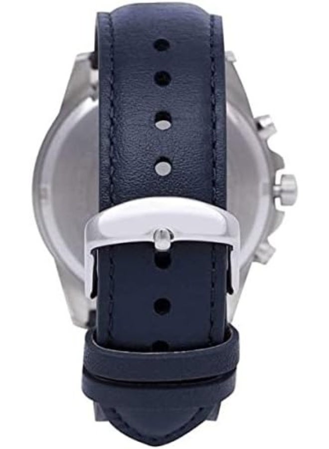 CASIO EDIFICE Chronograph Men's Watch EFV-570L-2BVUDF, 48.5 mm Blue Dial, Leather Strap, 100 m WR - Image 5