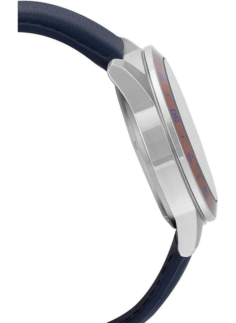 CASIO EDIFICE Chronograph Men's Watch EFV-570L-2BVUDF, 48.5 mm Blue Dial, Leather Strap, 100 m WR - Image 4