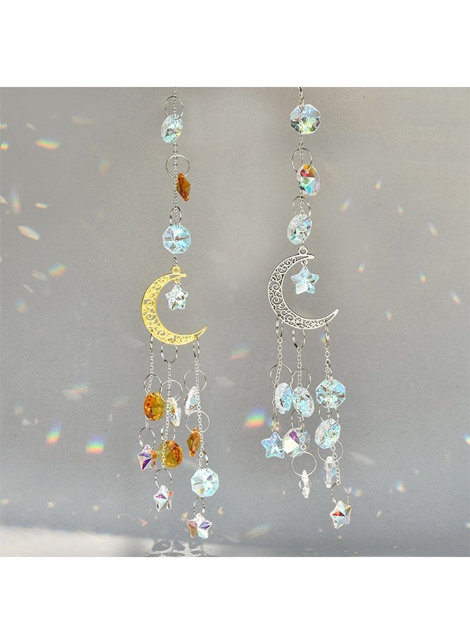 Hanging Pendant Ornament, Silver and Gold Moon Star Crystal Window Decor, Romantic Home Decoration, Exquisite Crystal Pendant to Add a Dreamy Atmosphere - pzsku/Z1C049775DB3B99F9818EZ/45/_/1738565772/22ec5dd9-9ad6-4d2a-afd6-38eacd1d8f0c