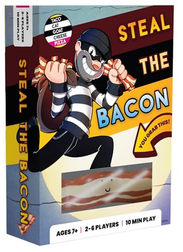 Dolphin Hat Games Steal The Bacon Card Game - by Taco Cat Goat Cheese Pizza – Fun Family Games for Kids and Adults – Who Doesn’t Love Bacon? Easy to Learn & Great Gift for Kids Ages 8+ - Image 1