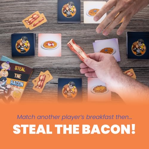 Dolphin Hat Games Steal The Bacon Card Game - by Taco Cat Goat Cheese Pizza – Fun Family Games for Kids and Adults – Who Doesn’t Love Bacon? Easy to Learn & Great Gift for Kids Ages 8+ - Image 2