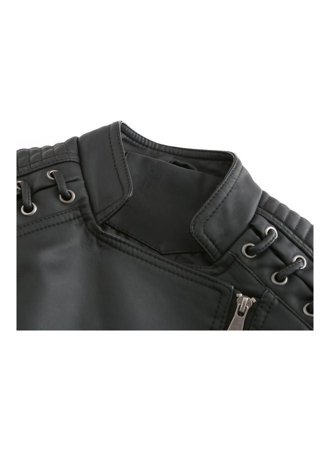 NIBEMINENT Classic Short Biker Coat Black  - Image 5