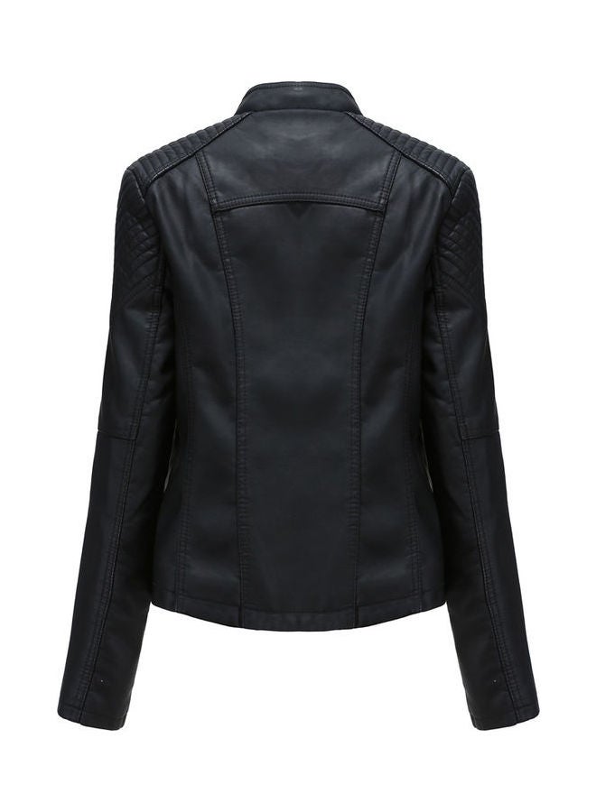 NIBEMINENT Classic Short Biker Coat Black  - Image 2