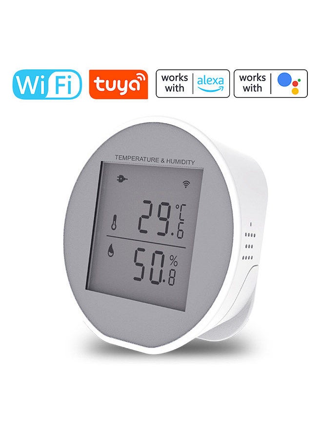 Generic - Tuya WiFi Temperature Humidity Sensor Intelligent Hygrothermograph Meter with High and Low Temperature Alarm Function Compatible with Alexa and Google Home - Image 1