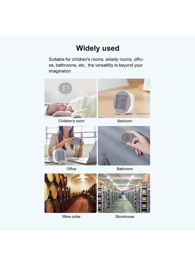 Generic - Tuya WiFi Temperature Humidity Sensor Intelligent Hygrothermograph Meter with High and Low Temperature Alarm Function Compatible with Alexa and Google Home - Image 1