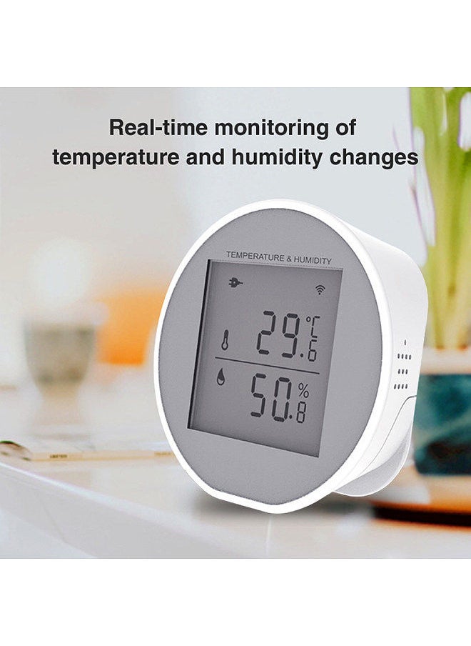 Generic - Tuya WiFi Temperature Humidity Sensor Intelligent Hygrothermograph Meter with High and Low Temperature Alarm Function Compatible with Alexa and Google Home - Image 1