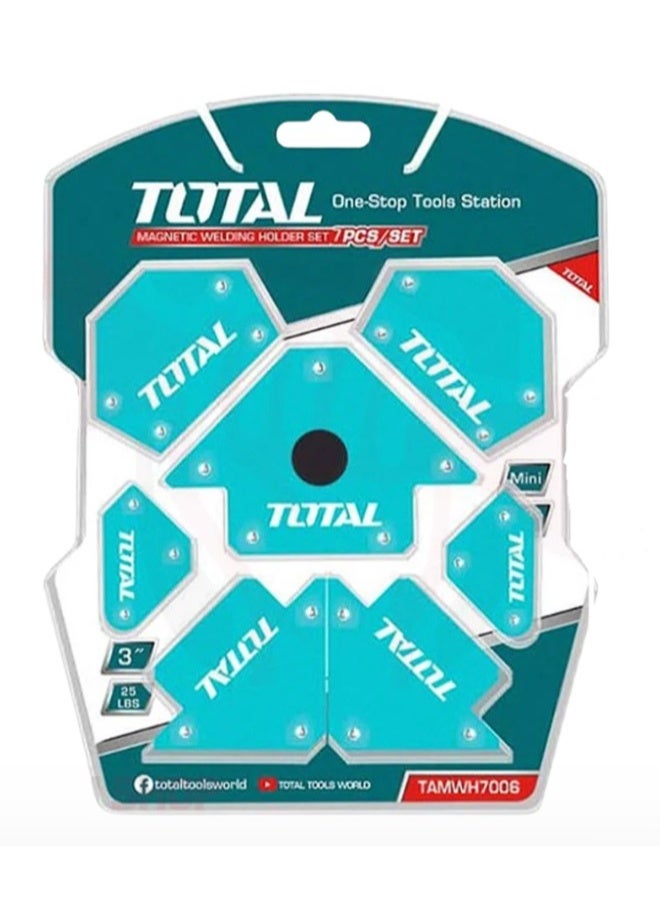 TOTAL 7-piece magnetic holder set, 4 inches total