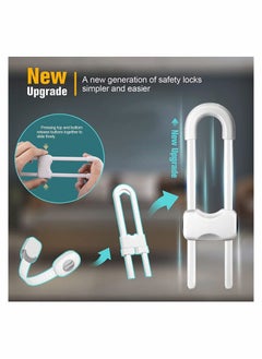 Y&D Child Safety Sliding Cabinet Locks, Baby Proofing Latches Locks U-Shaped, Multi-Purpose Lock, Hassle Free for Kitchen Storage Doors, (6 Pack)  - Image 2