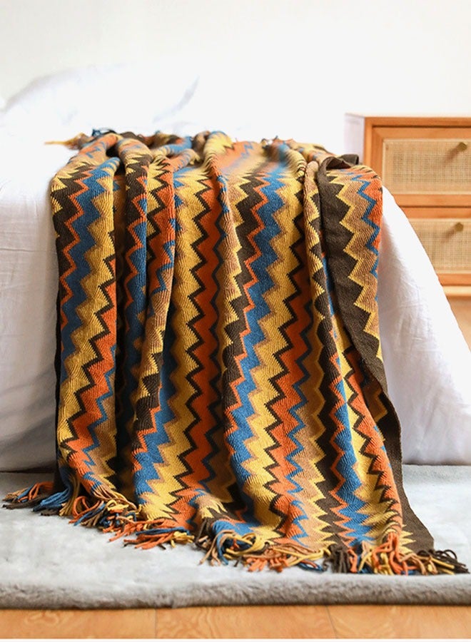 Knitted Tassel Blankets, Super Soft Cozy Lightweight Decorative Throw Blankets for Couch , Bed, Sofa, Outdoor Throw Blanket All Seasons 127x178CM（coffee  color） - Image 4