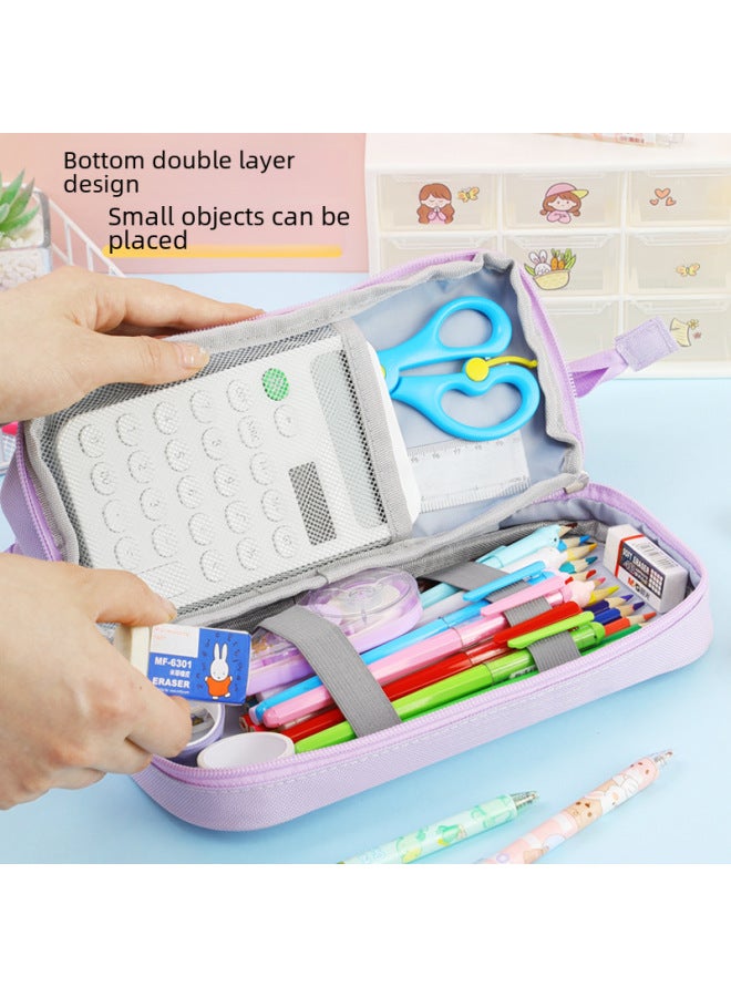 YUERUI Korean Style Boat-shaped Large Capacity Pencil Bag Simple Multi-layer Student Storage Stationery Bag Creative Multi-functional Canvas Stationery Box - Image 4