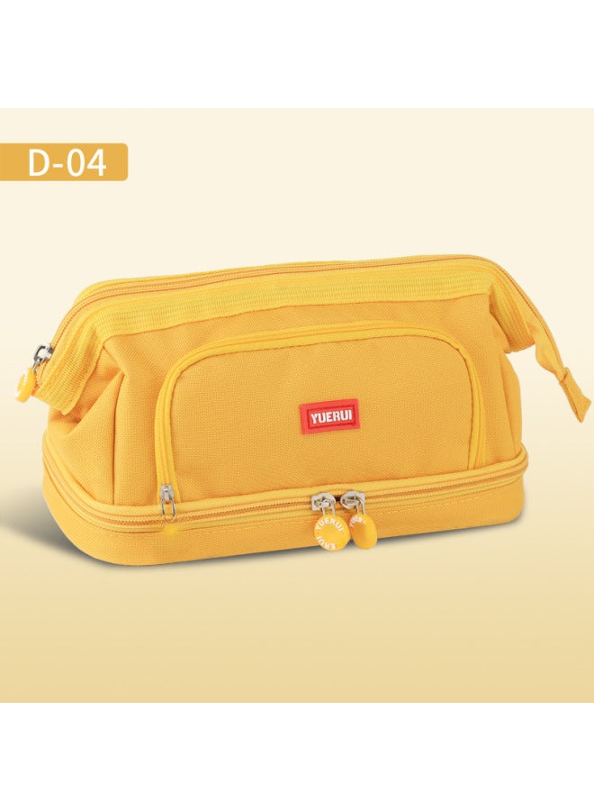 YUERUI Korean Style Boat-shaped Large Capacity Pencil Bag Simple Multi-layer Student Storage Stationery Bag Creative Multi-functional Canvas Stationery Box - Image 1