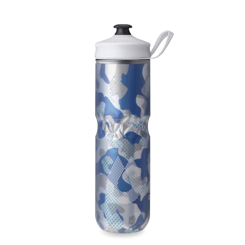 HydraPak | Polar Bottle - Polar Sport Insulated Water Bottle - BPA-Free, Sport & Bike Squeeze Bottle with Handle (Contender Blue, 700ml / 24oz) - Image 1