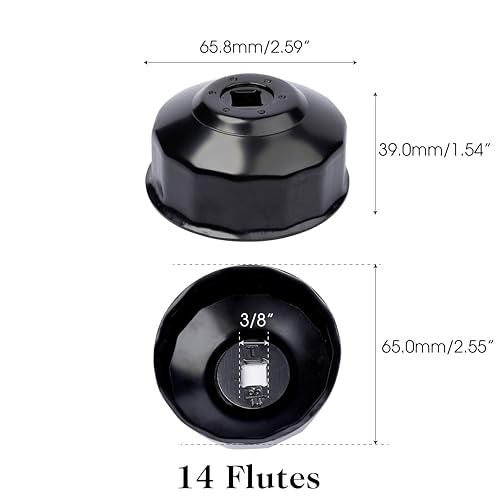 Marsrut Oil Filter Wrench Fits for Polaris 65mm 14 Flute Socket 38 Inch Drive Replace 2540086 2520799 2830550 5GH1344070 15400RTA003 169070008 HeavyDuty Fuel Removal Tool for ATV UTV Motorcycles Cars - Image 3