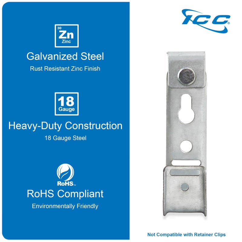 ICC Ceiling Mount J Hook 3/4â€ Without Retainer Clip - Galvanized Steel Cable Management Hooks for Hanging Cable - Rust-Resistant, EIA and TIA Compliant - 3/4 Inch 25 Pack - Image 5