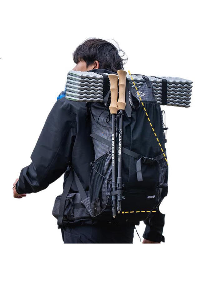 Pelliot Hiker Carbon Trekking Pole, 3K Ultra-Light, Non-Slip, Telescopic, Foldable, Climbing Stick, 16403602, Red - Image 2