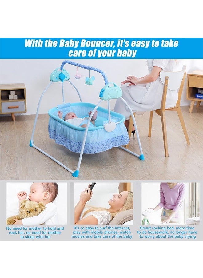 JCB CHIC Portable Baby Bassinet, Rocking Cradle Adjustable 5 Auto-Swing with Remote Control, Toys & Music Box for Infants and Toddlers  - Image 3