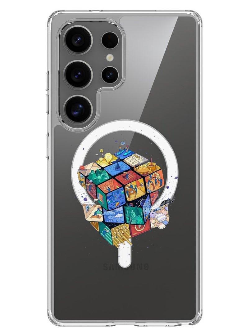 Theodor Magnetic Case for Samsung Galaxy S25 Ultra 6.9-inch Compatible with MagSafe Wireless Charging, Shockproof Phone Bumper Cover Cube - Image 1