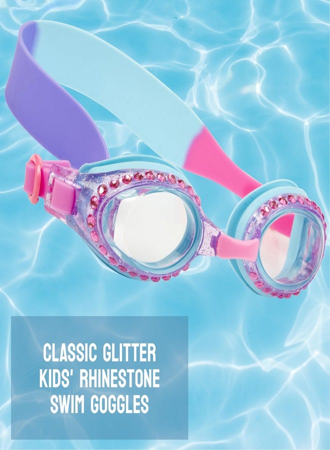 Bling 2O Girls Swim Goggles for Kids – Blue Rhinestone Design, Anti-Fog UV Protection Lenses, Adjustable Strap, Leakproof Comfortable Fit for Pool, Beach, Swim Lessons & Vacation, Ages 3+ - Image 2