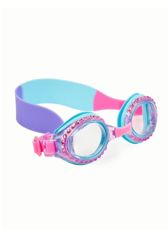 Bling 2O Girls Swim Goggles for Kids – Blue Rhinestone Design, Anti-Fog UV Protection Lenses, Adjustable Strap, Leakproof Comfortable Fit for Pool, Beach, Swim Lessons & Vacation, Ages 3+ - Image 1