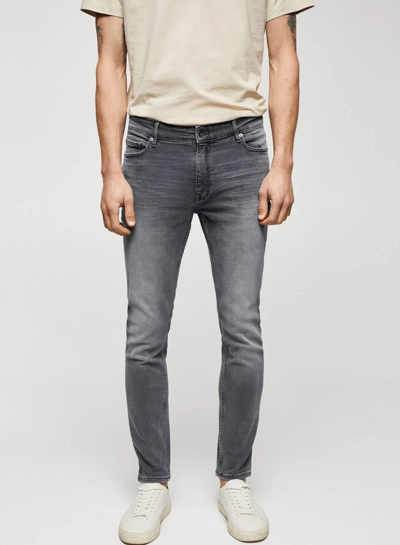 Mango Man Light Wash Skinny Fit Jeans