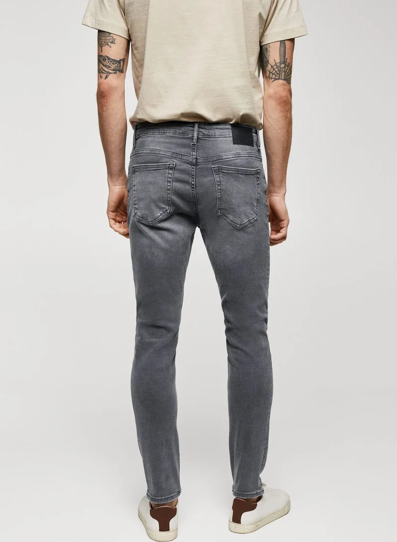 Mango Man Light Wash Skinny Fit Jeans