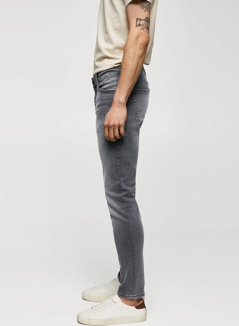 Mango Man Light Wash Skinny Fit Jeans
