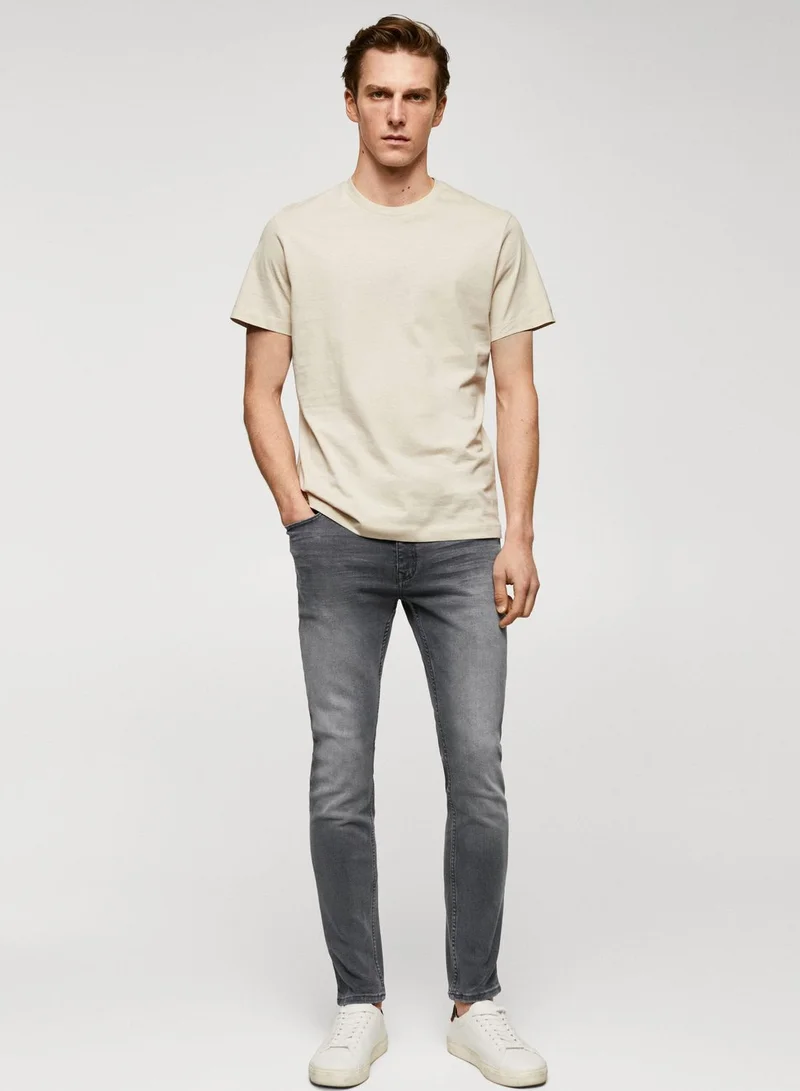 Mango Man Light Wash Skinny Fit Jeans