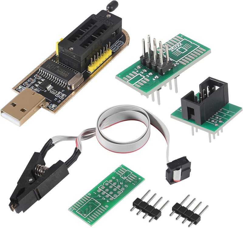 ACEIRMC SOIC8 SOP8 Flash Chip IC Test Clips Socket Adpter Programmer BIOS + CH341A 24 25 Series for EEPROM Flash BIOS USB Programmer Module (Double Clip+ USB) - Image 2