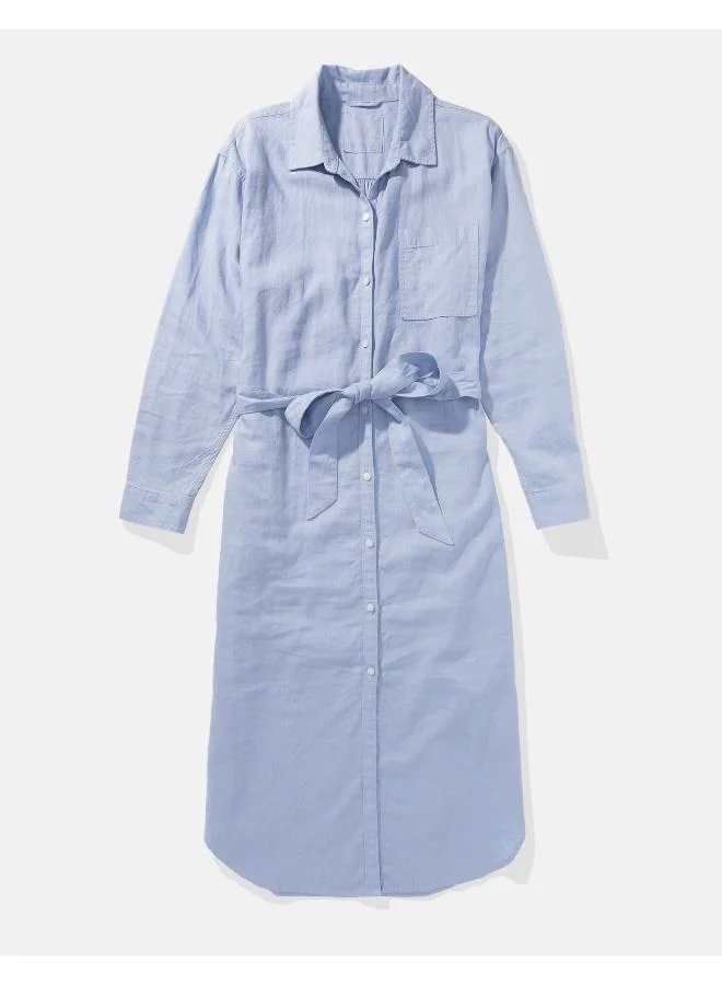 Aerie Tie Detail Button Down Dress
