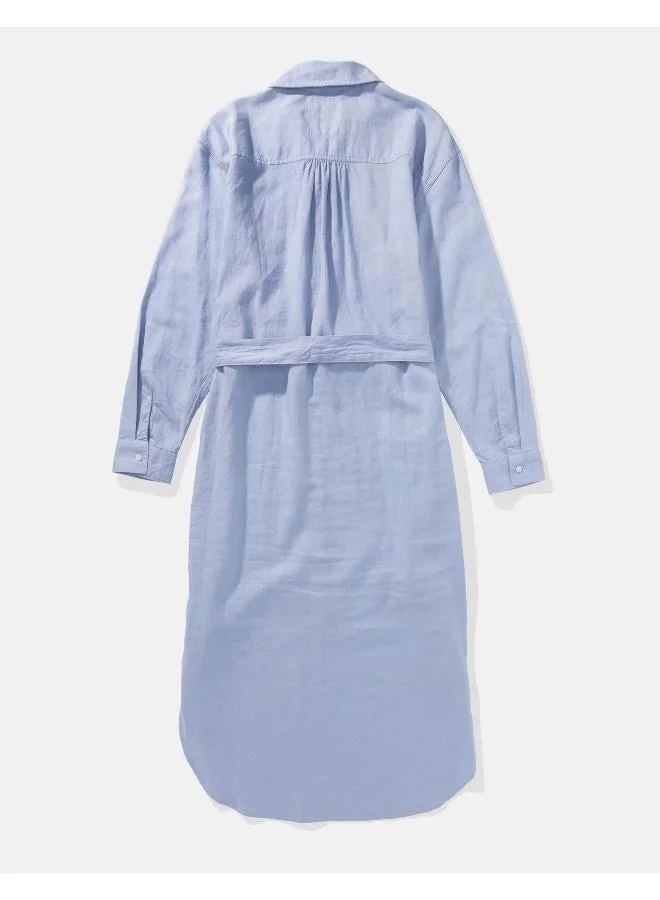 Aerie Tie Detail Button Down Dress