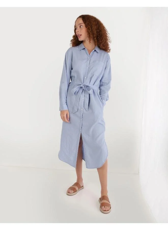 Aerie Tie Detail Button Down Dress
