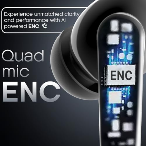 Leaf Buds X121 True Wireless in Ear Earbuds Ai Sound App, 30H Playtime, Quad Mic with Enc, 50Ms Low Latency, Fast Charging(10Min=200Min), 10Mm Driver, Ipx5, Bluetooth V5.4 TWS (Pure White) - Image 2