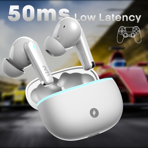 Leaf Buds X121 True Wireless in Ear Earbuds Ai Sound App, 30H Playtime, Quad Mic with Enc, 50Ms Low Latency, Fast Charging(10Min=200Min), 10Mm Driver, Ipx5, Bluetooth V5.4 TWS (Pure White) - Image 4