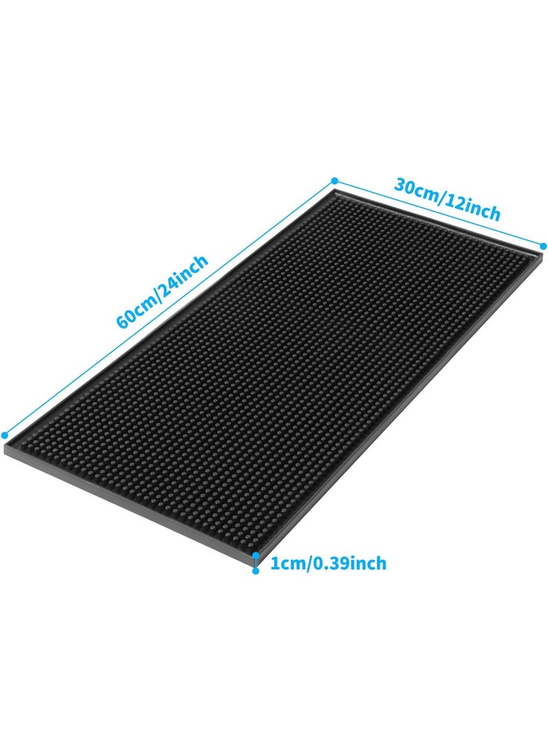 STORE 2508 - Store2508 Extra Large 60x30 Cm Heavy Duty Bar Mat Barber Mats PVC Bar Service Spill Mat Nonslip Flexible Barber Work Station Mat Restaurant Service Mat (Black 1 Pc) - Image 1